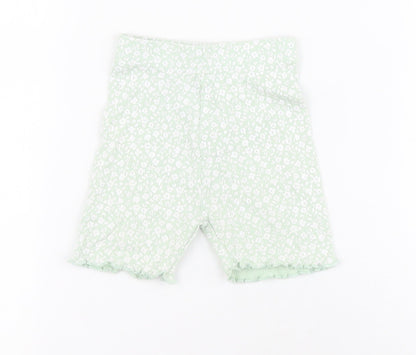 George  Green Floral 100% Cotton Capri Leggings Size 12-18 Months  Pullover - Ribbed