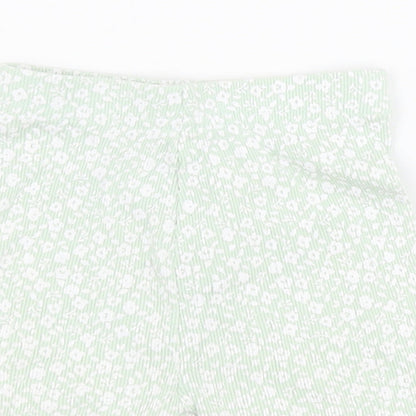 George  Green Floral 100% Cotton Capri Leggings Size 12-18 Months  Pullover - Ribbed