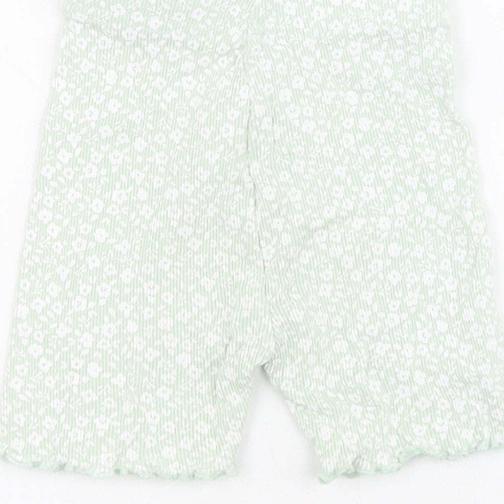 George  Green Floral 100% Cotton Capri Leggings Size 12-18 Months  Pullover - Ribbed