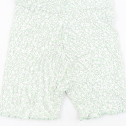 George  Green Floral 100% Cotton Capri Leggings Size 12-18 Months  Pullover - Ribbed