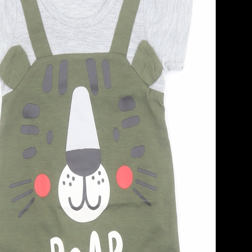 SheIn Baby Green  Polyester Babygrow One-Piece One Size  Snap - Lion