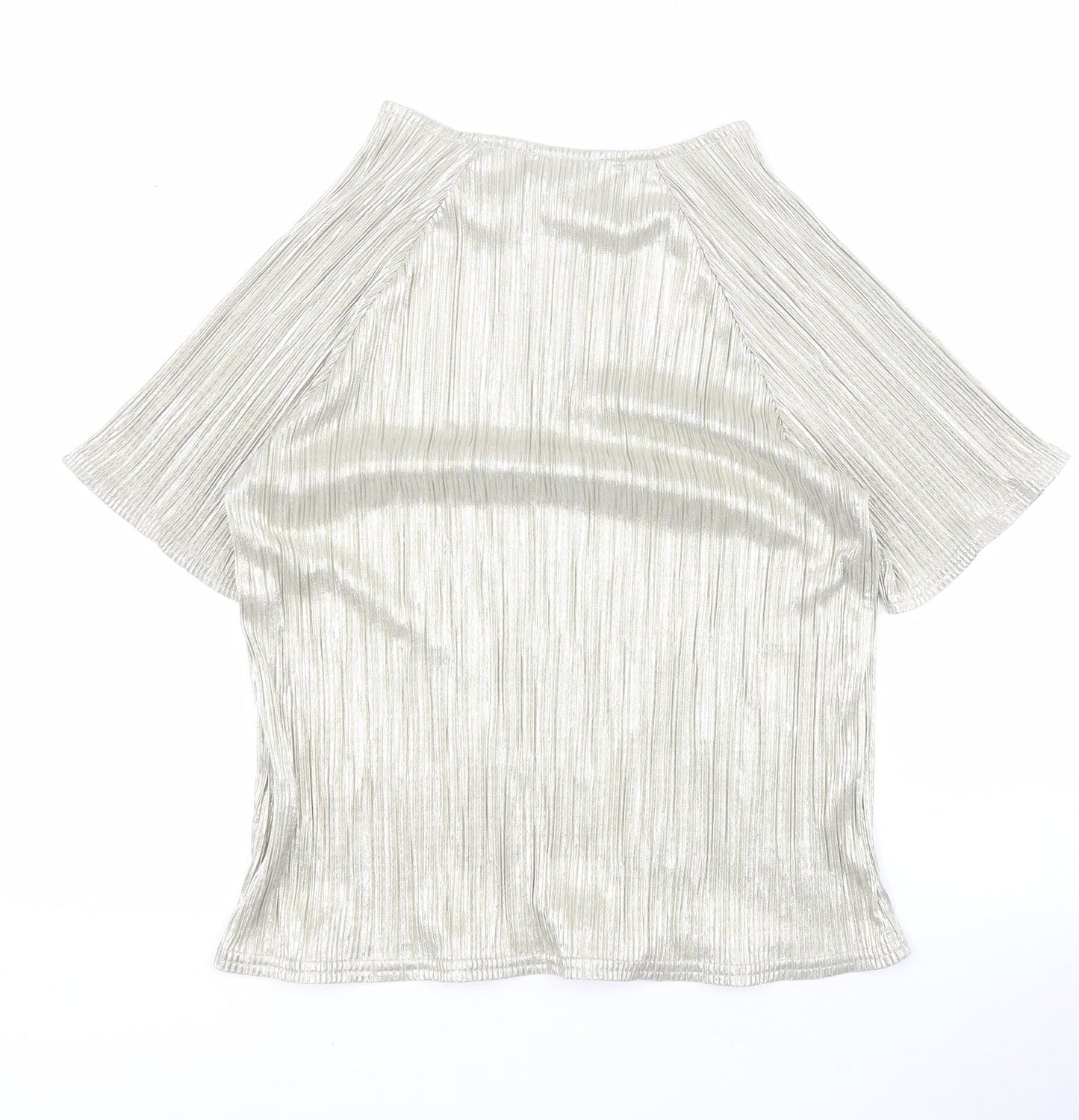 Parisian Womens Gold  Polyester Basic Blouse Size 12 Round Neck