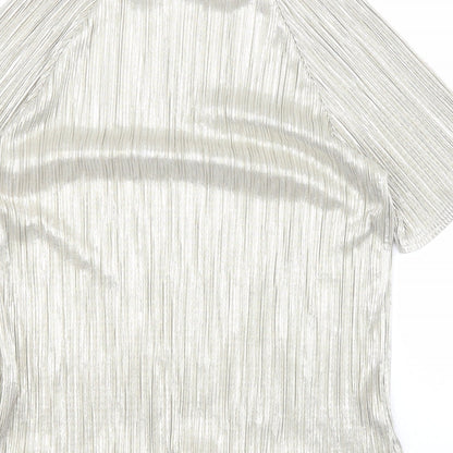 Parisian Womens Gold  Polyester Basic Blouse Size 12 Round Neck