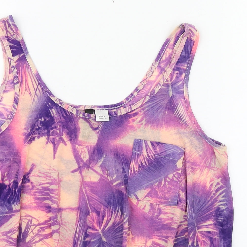 Womens UK Size 10 Divided Purple Basic Tank