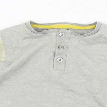 Vertbaudet Boys Grey  100% Cotton Basic T-Shirt Size 3 Years Round Neck Button - Car