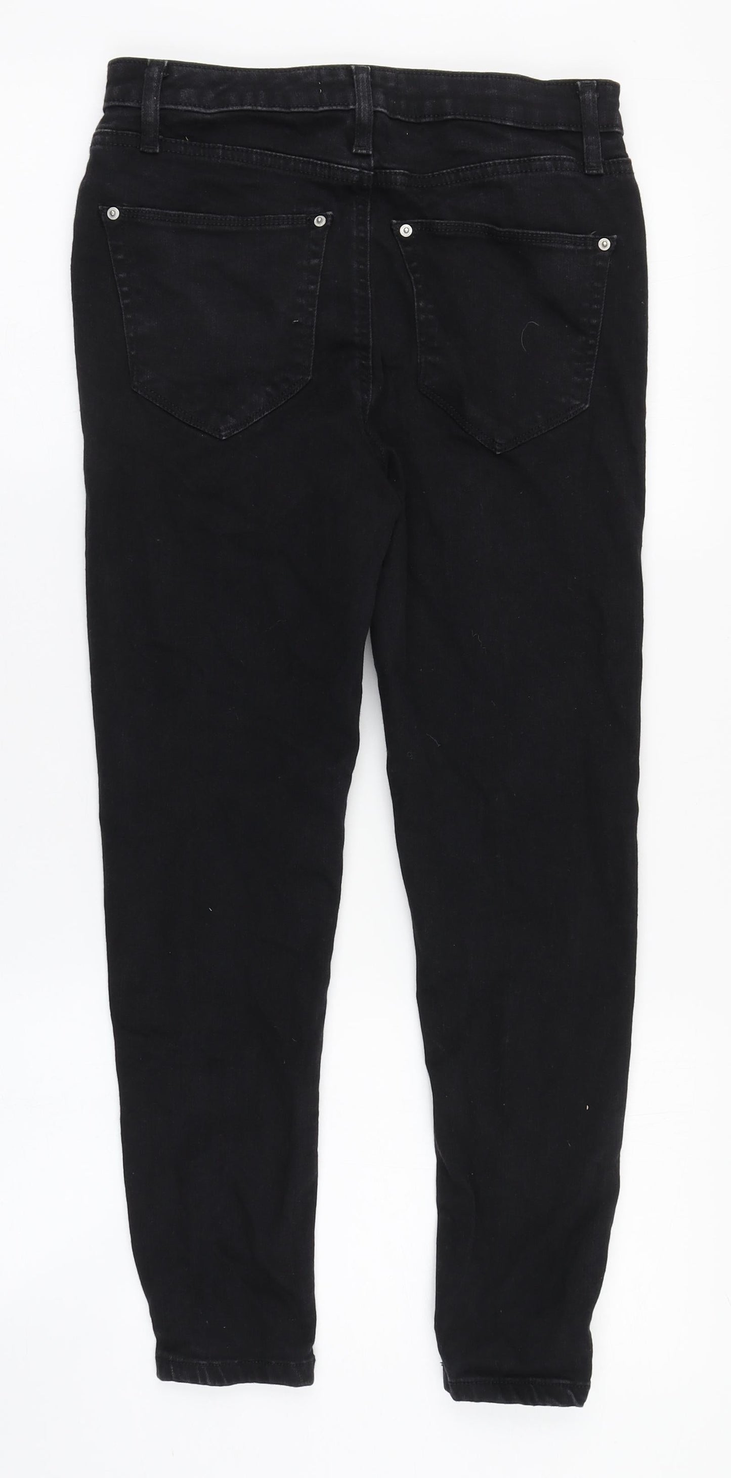 Miss Selfridge Girls Black  Cotton Straight Jeans Size 10 Years L24 in Regular Zip