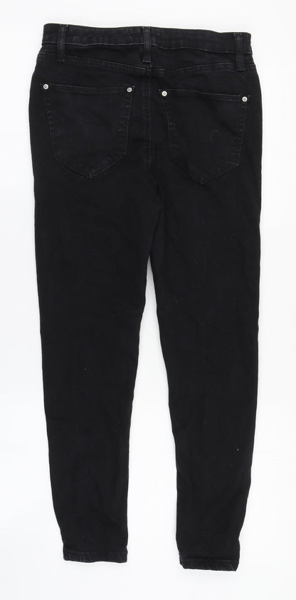 Miss Selfridge Girls Black  Cotton Straight Jeans Size 10 Years L24 in Regular Zip
