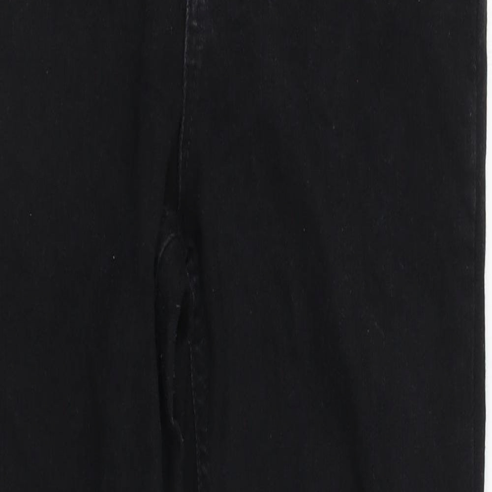 Miss Selfridge Girls Black  Cotton Straight Jeans Size 10 Years L24 in Regular Zip