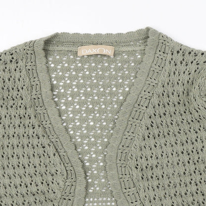 Womens UK Size 12 Daxon Green Cardigan Jumper