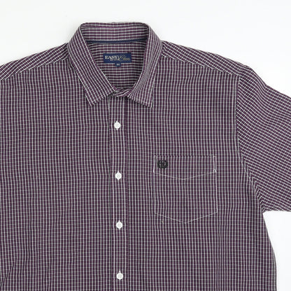 Mens UK Size M Easy Purple  Button-Up Short Sleeve Casual Shirt
