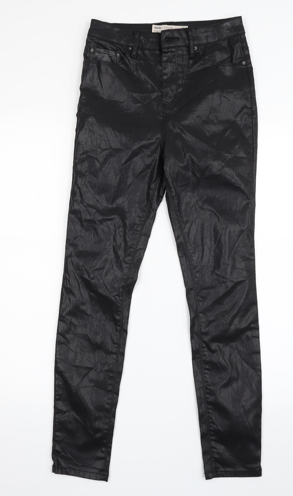 ASOS Womens Black  Cotton Skinny Jeans Size 26 in L27 in Slim Zip