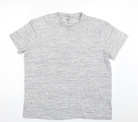 TU Mens Grey  Cotton  T-Shirt Size L Crew Neck