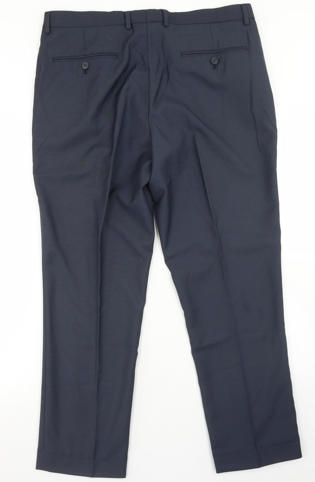 Mens UK Size 34 in Simon Jersey Regular Fit Dress Pants Blue Trousers