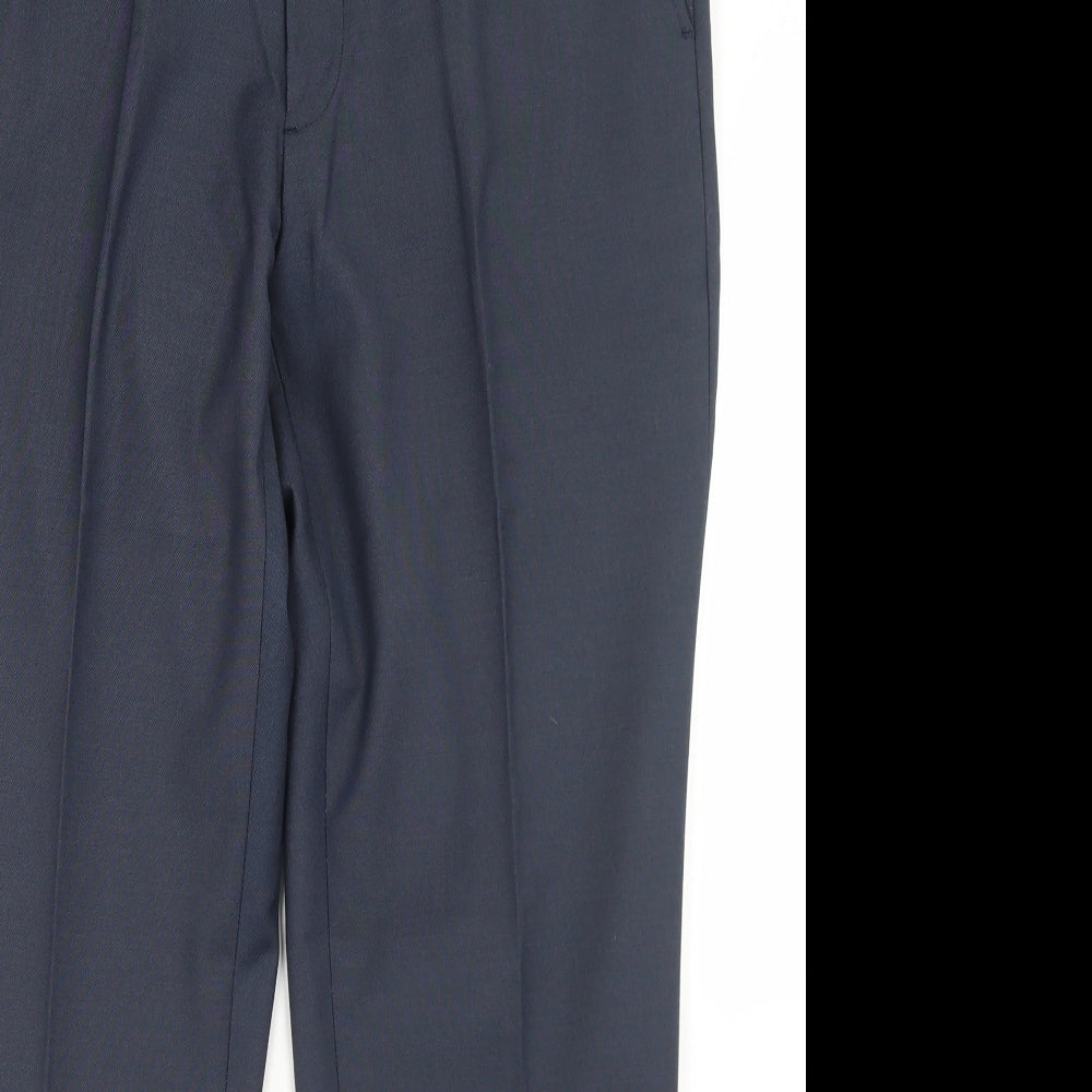 Mens UK Size 34 in Simon Jersey Regular Fit Dress Pants Blue Trousers