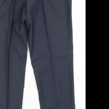 Mens UK Size 34 in Simon Jersey Regular Fit Dress Pants Blue Trousers