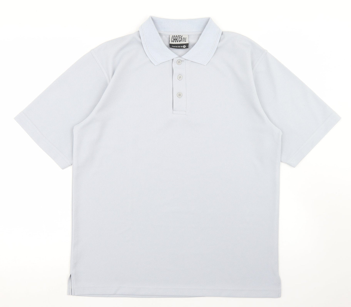 Cooltex Style Mens Blue  Polyester  Polo Size M Collared Button