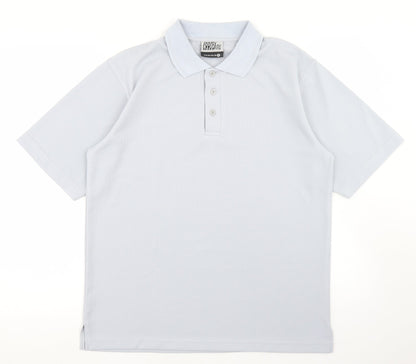 Cooltex Style Mens Blue  Polyester  Polo Size M Collared Button