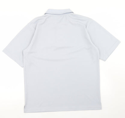 Cooltex Style Mens Blue  Polyester  Polo Size M Collared Button