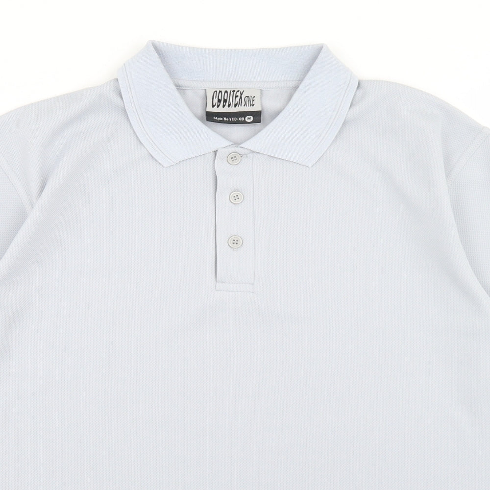 Cooltex Style Mens Blue  Polyester  Polo Size M Collared Button
