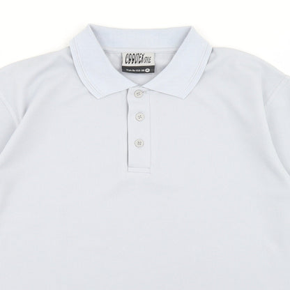 Cooltex Style Mens Blue  Polyester  Polo Size M Collared Button