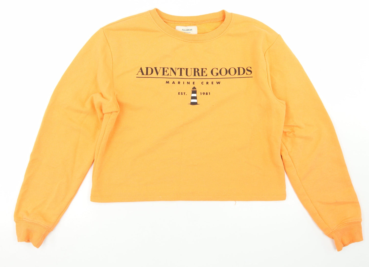Womens UK Size S Pull&Bear Orange Pullover Sweatshirt
