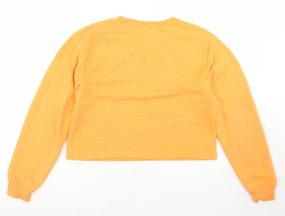 Womens UK Size S Pull&Bear Orange Pullover Sweatshirt