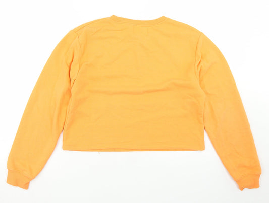 Womens UK Size S Pull&Bear Orange Pullover Sweatshirt