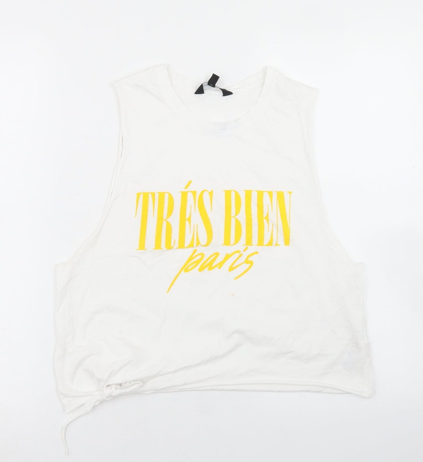 Womens UK Size 14 New Look White Cropped Tank