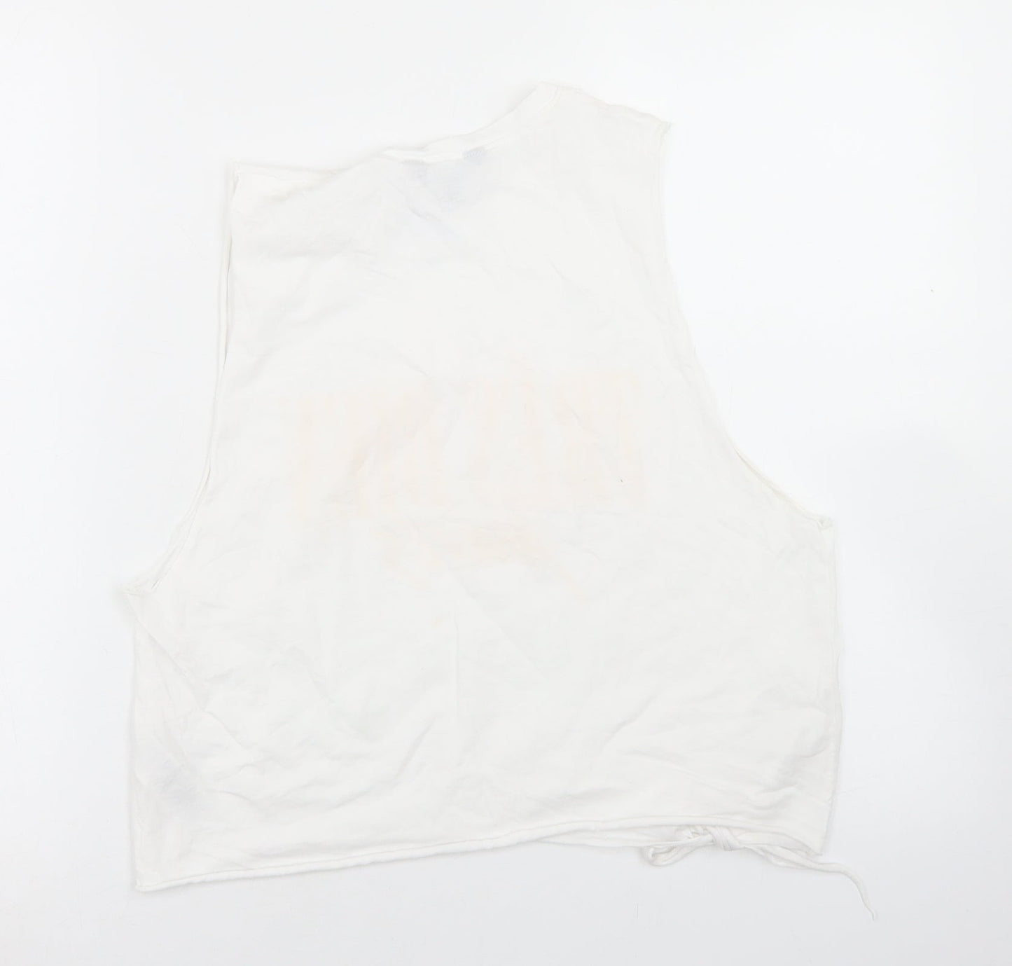 Womens UK Size 14 New Look White Cropped Tank