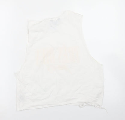 Womens UK Size 14 New Look White Cropped Tank