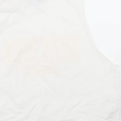 Womens UK Size 14 New Look White Cropped Tank