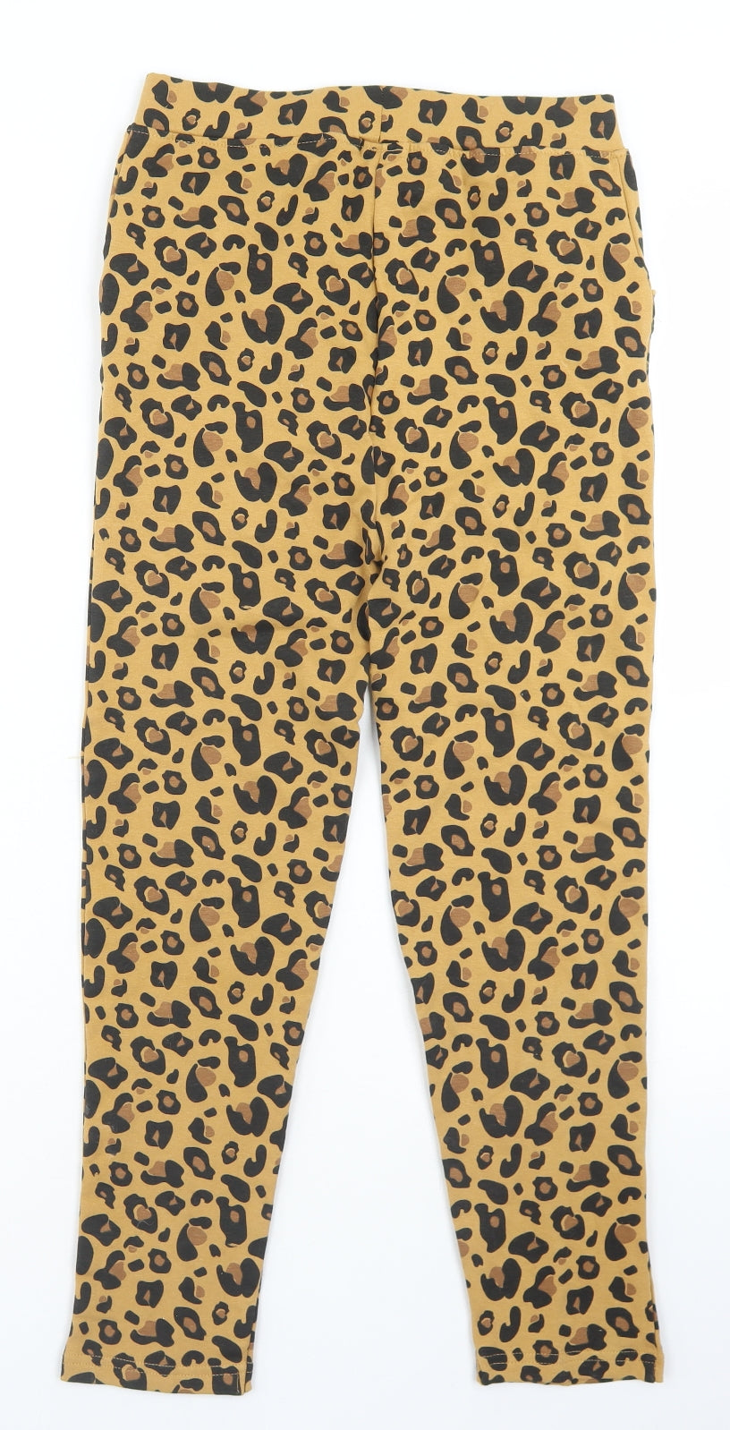 Crafted Girls Beige Animal Print Cotton Dress Pants Trousers Size 13 Years  Regular