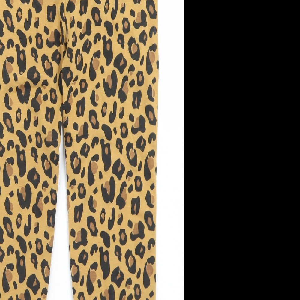 Crafted Girls Beige Animal Print Cotton Dress Pants Trousers Size 13 Years  Regular
