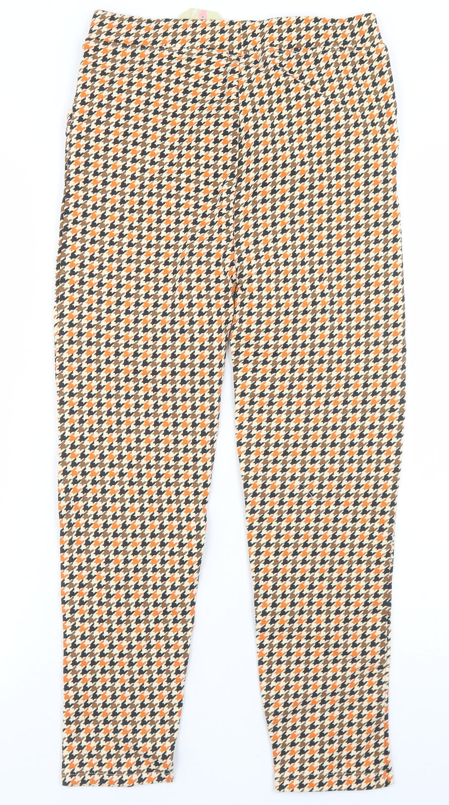 Crafted Girls Beige Houndstooth Cotton Dress Pants Trousers Size 13 Years  Regular