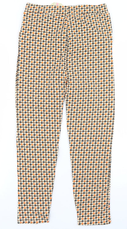 Crafted Girls Beige Houndstooth Cotton Dress Pants Trousers Size 13 Years  Regular
