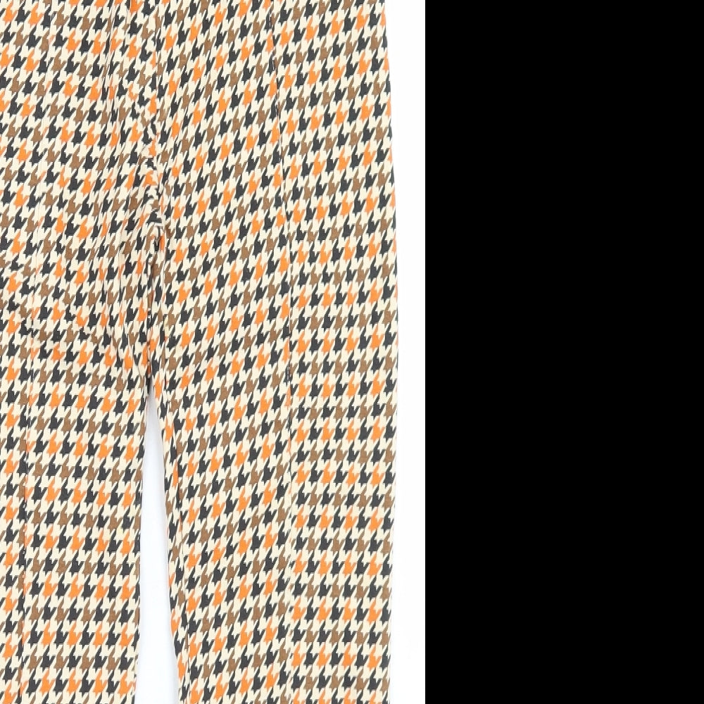 Crafted Girls Beige Houndstooth Cotton Dress Pants Trousers Size 13 Years  Regular