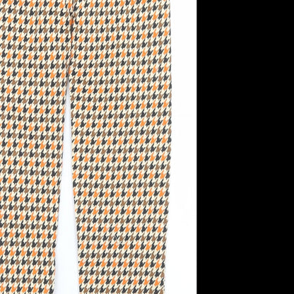 Crafted Girls Beige Houndstooth Cotton Dress Pants Trousers Size 13 Years  Regular
