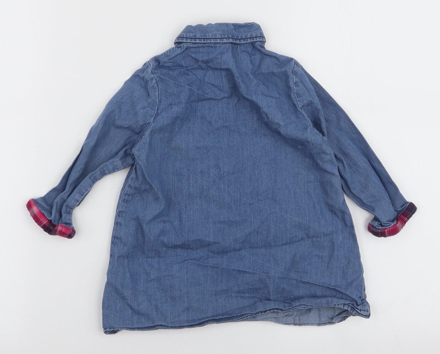 United Colors of Benetton Girls Blue  Polyester A-Line  Size 12 Months  Collared Button