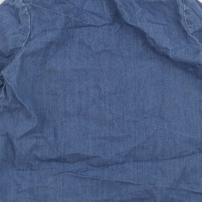 United Colors of Benetton Girls Blue  Polyester A-Line  Size 12 Months  Collared Button