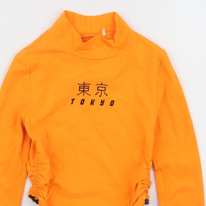George Girls Yellow  Cotton Cropped T-Shirt Size XS High Neck Pullover - Tokyo