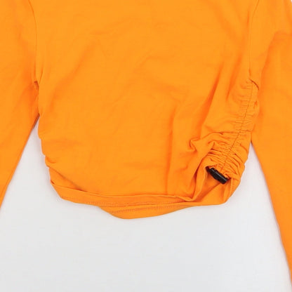 George Girls Yellow  Cotton Cropped T-Shirt Size XS High Neck Pullover - Tokyo