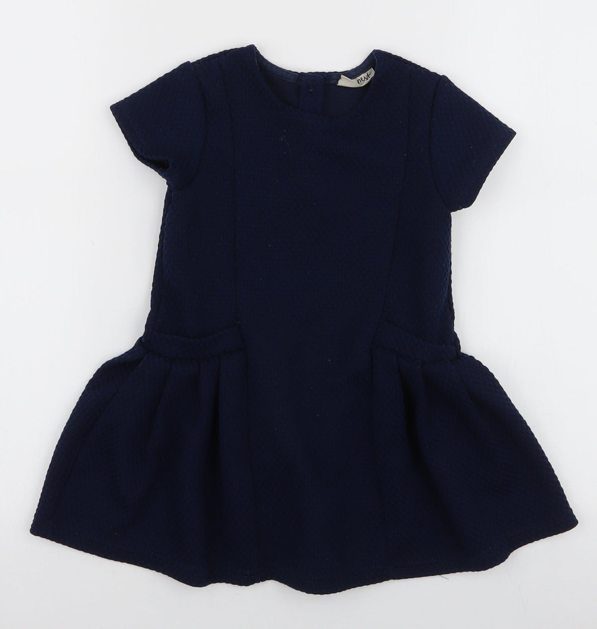 Additional front view of Next girls’ blue polyester a-line, size 3-4, years round neck pullover