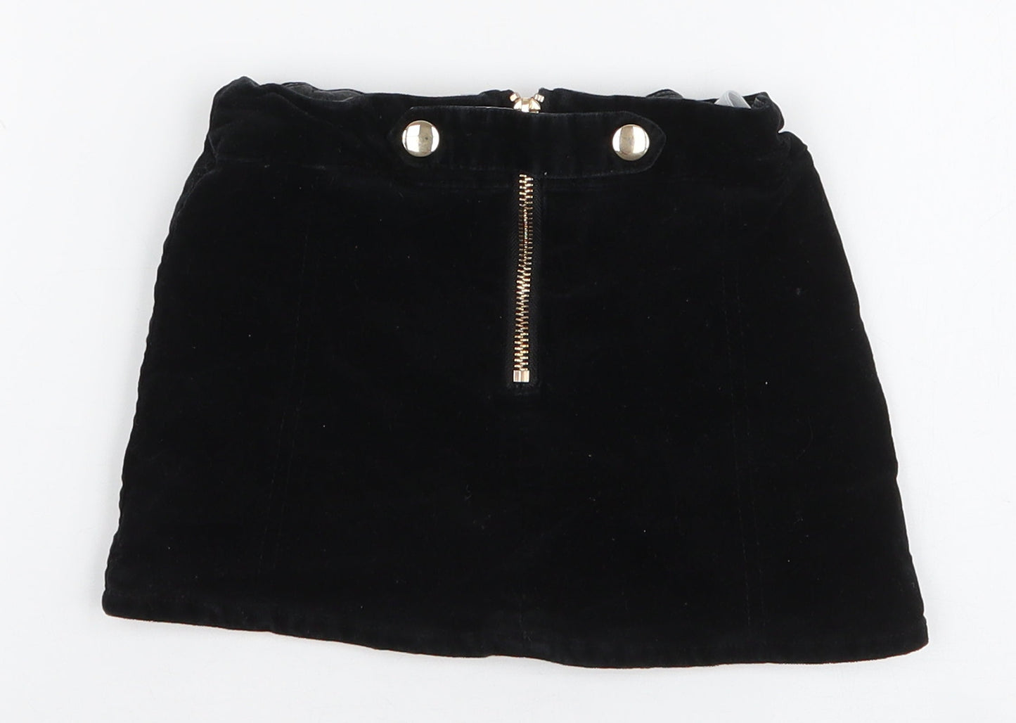 Dunnes Stores Girls Black  Cotton A-Line Skirt Size 4 Years  Regular Zip