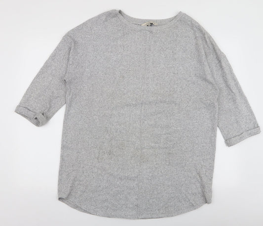 F&F Womens Grey Round Neck  Polyester Pullover Jumper Size 14