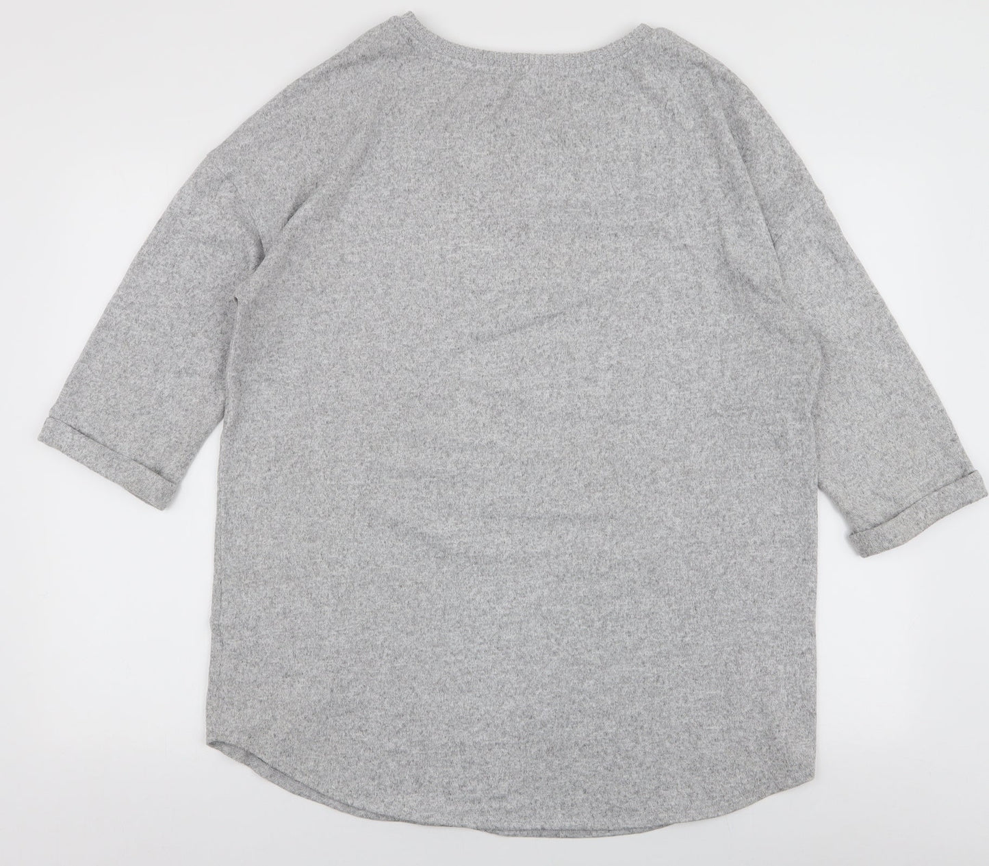 F&F Womens Grey Round Neck  Polyester Pullover Jumper Size 14