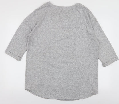 F&F Womens Grey Round Neck  Polyester Pullover Jumper Size 14