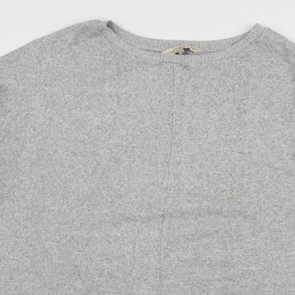 F&F Womens Grey Round Neck  Polyester Pullover Jumper Size 14