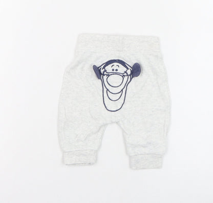 George Boys Grey  Cotton Jogger Trousers Size 0-3 Months  Pullover - Tigger, Disney