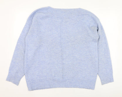 George Womens Blue Round Neck  Polyester Pullover Jumper Size M