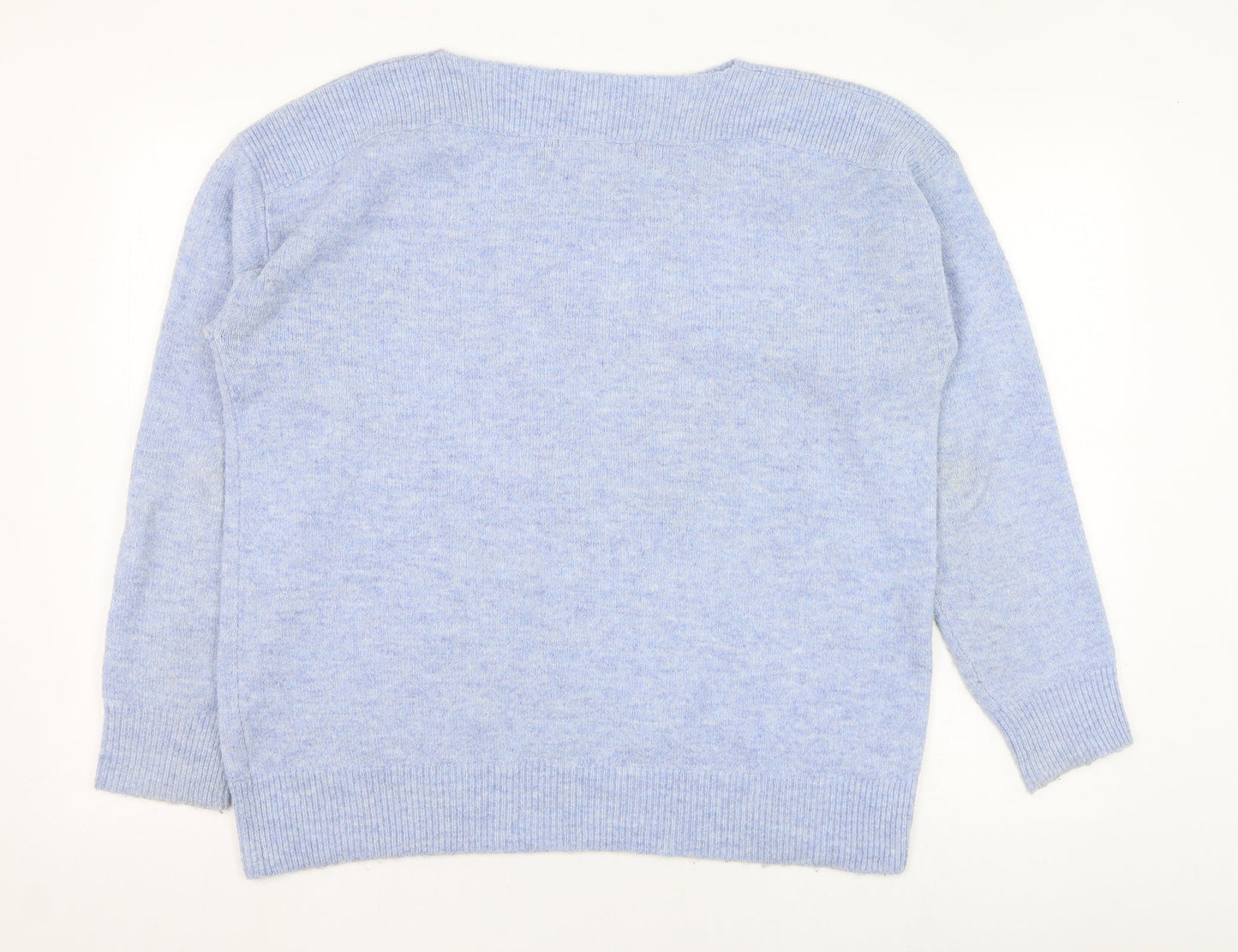 George Womens Blue Round Neck  Polyester Pullover Jumper Size M